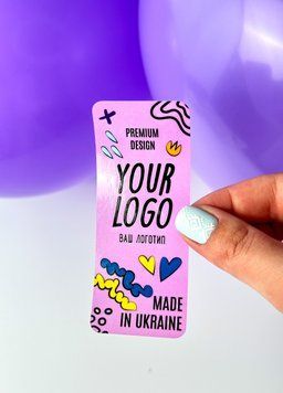 Етикетки на плівці з вашим дизайном (фігурні, глянцеві) 069 фото